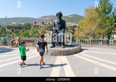 Tunceli, Turkey-September 18 2020: Seyit Riza Monument in the city center Stock Photo