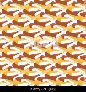 Different Colorful Books Seamless Pattern. Vector illustration in flat style Stock Vector