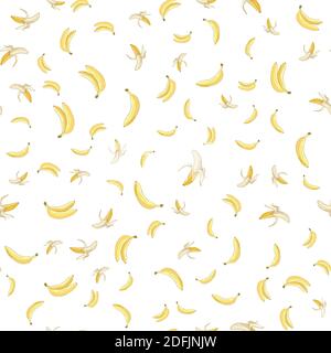 Vector seamless banana pattern. Background is on a separate layer, so you can easily change its color Stock Vector