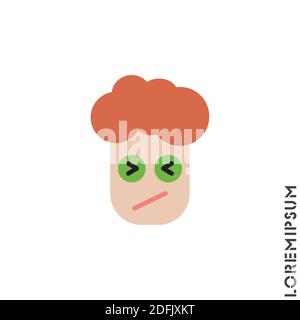 Angry and Holding Temper Emoticon boy, man Icon Vector Illustration. color Style. Confounded Emoji (Emoticon) Icon Vector - Stroke Design Stock Vector