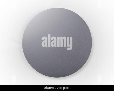 Round metallic button close up. Isolated on white, clipping path included Stock Photo
