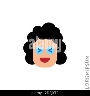 Emoticon vector girl, woman icon on white background. vector emoticon icon symbol sign from modern user interface collection for mobile concept and we Stock Vector