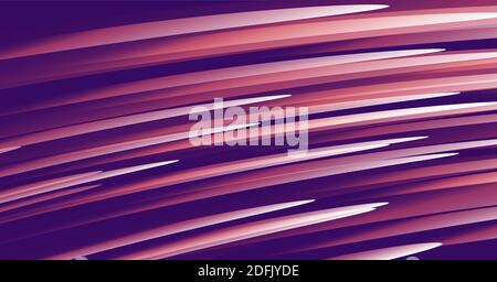 Abstract textured background of straight lines forming 3d pattern of flying comets or stars Stock Vector