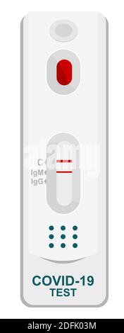 COVID-19 test kit, rapid test, test tube and swab for COVID-19. Tests positive for the new rapidly spreading coronavirus Covid-19 Stock Vector