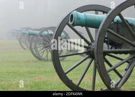 Cannons at Manassas National Battlefield, Virginia. Stock Photo