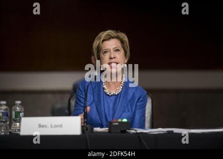 Under Secretary of Defense for Acquisition and Sustainment Ellen M. Lord appears before a US Senate Armed Services Committee - Subcommittee on Readiness and Management Support hearing to examine supply chain integrity, in the Dirksen Senate Office Building in Washington, DC, USA, Thursday, October 1, 2020. Photo by Rod Lamkey/CNP/ABACAPRESS.COM Stock Photo