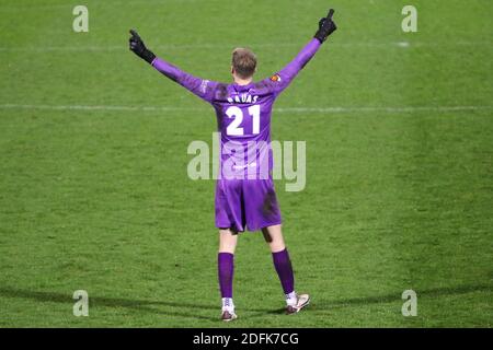 Hartlepool, UK. 05th Dec, 2020. Henrich Ravas (#21 Hartlepool United) seen during the Vanarama National League game between Hartlepool United and Boreham Wood at Victoria Park in Hartlepool Credit: SPP Sport Press Photo. /Alamy Live News Stock Photo