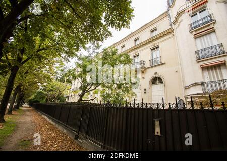 King Mohammed VI of Morocco has acquired a Parisian mansion for 80 million euros located at the foot of the Eiffel Tower, on the Champ-de-Mars. The hotel has been owned since 1988 by a member of the Saudi Arabian royal family, Prince Khaled bin Sultan bin Abdulaziz al-Saud, former Deputy Minister of Defense and son of the former Crown Prince on October 08, 2020 in Paris, France. Photo by Nasser Berzane/ABACAPRESS.COM Stock Photo