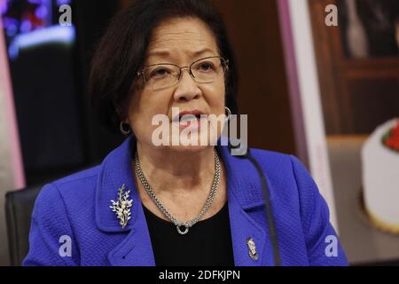 Democratic Senator from Hawaii Mazie Hirono speaks as Supreme Court nominee Judge Amy Coney Barrett participates in her confirmation hearing before the Senate Judiciary Committee on Capitol Hill in Washington, DC, USA, 12 October 2020. Photo by Thew Shawn/Pool/ABACAPRESS.COM Stock Photo