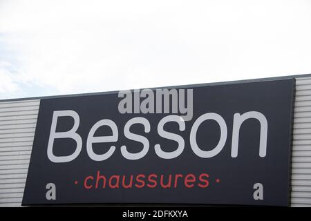 A shop sign of BESSON chaussure, on October 19, 2020 in Creteil, France. Photo by David Niviere/ABACAPRESS.COM Stock Photo