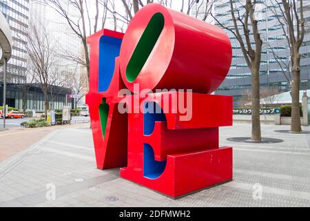 LOVE Sculpture in Shinjuku, Tokyo Stock Photo