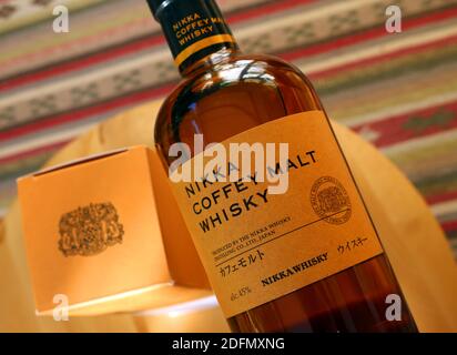 Nikka Whisky Distilling, Nikka Coffey malt Whisky, Japanese whisky Stock Photo