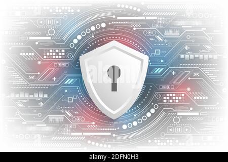 Vector technology background in the concept of security systems. Stock Vector