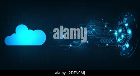 Cloud interface that shows data uploading to the internet. Stock Vector