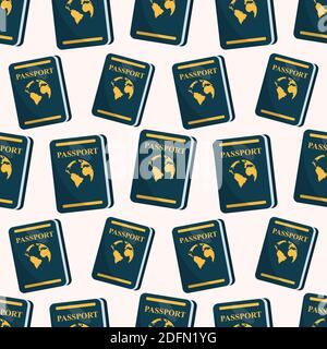 passport document seamless pattern vector illustration Stock Vector