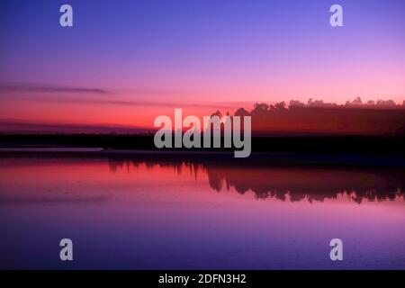 Sunset over a lake in the Boundary Waters, northern Minnesota, USA Stock Photo