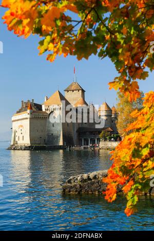 Chillon Castle, Lake Geneva, Switzerland Stock Photo