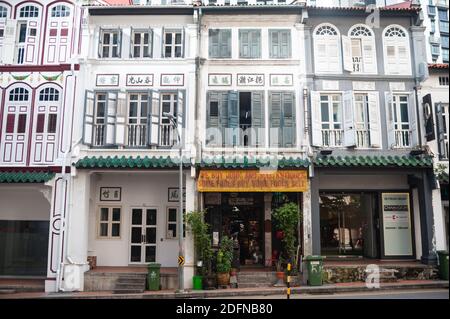 02.12.2020, Singapore, Republic of Singapore, Asia - Traditional shophouses along Craig Road in the historic Tanjong Pagar Area. Stock Photo