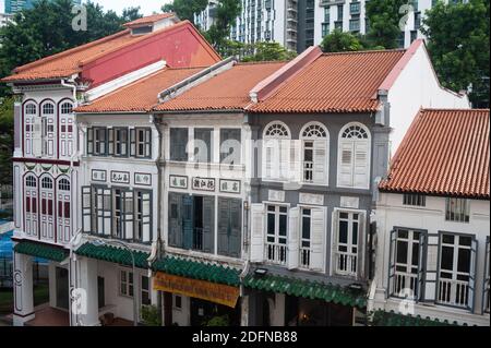 02.12.2020, Singapore, Republic of Singapore, Asia - Traditional shophouses along Craig Road in the historic Tanjong Pagar Area. Stock Photo