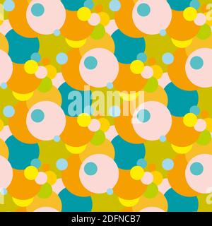 Abstract vector seamless pattern of multicolored circles. Stock Vector