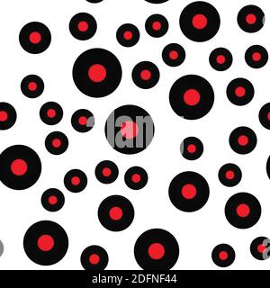 Musical records. Seamless pattern. Jazz Day Background. Vector Illustration Stock Vector
