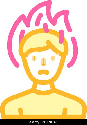 burning head stress icon color illustration Stock Vector Image & Art ...