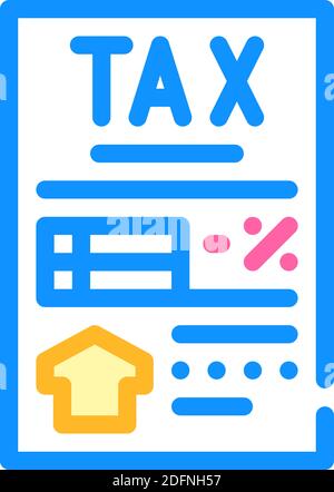 tax reduction if person working from home color icon vector illustration Stock Vector