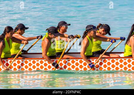 Competitors during the Boracay International Dragon Boat Festival Stock Photo