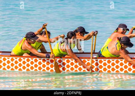 Competitors during the Boracay International Dragon Boat Festival Stock Photo