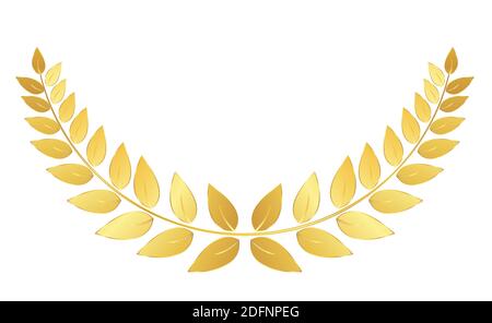 Golden Laurel wreath isolated on white background. Vector Illustration EPS10 Stock Vector