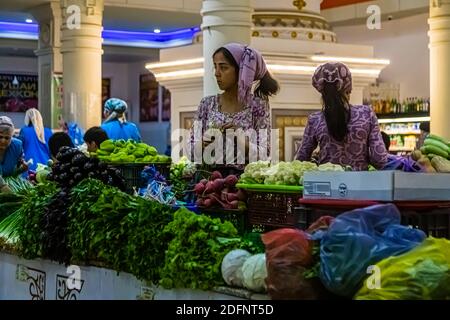Beautiful market woman in Dushanbe, Capital City of Tajikistan