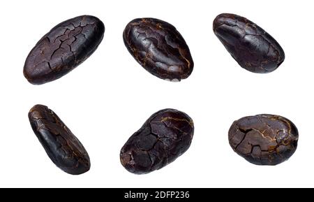 cacao beans isolated on white background Stock Photo