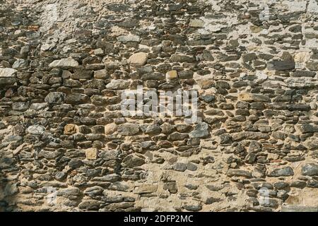 Ancient stone wall of the moorish Soahil castle, Fuengirola, Málaga province, Andalusia, Spain. Stock Photo