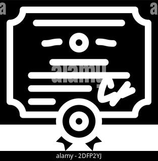university diploma glyph icon vector illustration black Stock Vector
