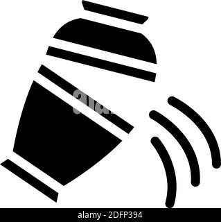 ashes of deceased pour out of urn glyph icon vector illustration Stock Vector