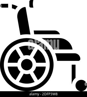 wheelchair for patient glyph icon vector illustration Stock Vector