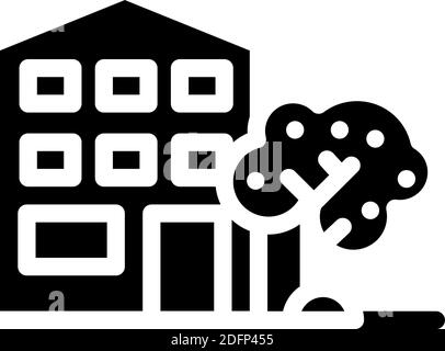 house building glyph icon vector illustration black Stock Vector