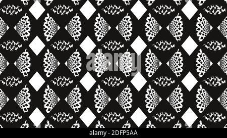 Vector illustration, triangle shape, black and white seamless background. Stock Vector