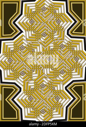 Golden color, seamless pattern with stars, vector graphic design. Stock Vector