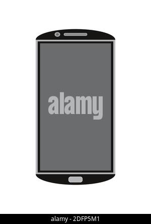 Picture of a black smartphone icon isolated on white background Stock Vector