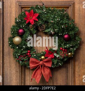 Edinburgh, United Kingdom. 06 December, 2020 Pictured: A selection of Christmas Wreaths on the doors of Edinburgh’s Georgian New Town. Credit: Rich Dyson/Alamy Live News Stock Photo