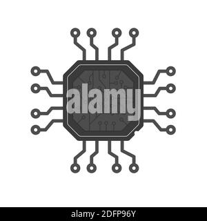 CHIP icon. Vector illustration for thematic design. Flat style Stock Vector
