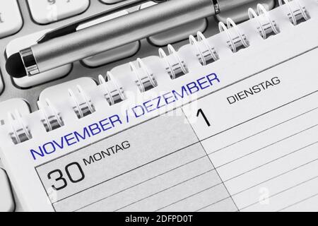 German Calendar November and December 2020 and PC