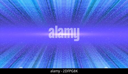 Signs of light in the structural data tunnel. Binary code digital technology. From Chaos to System. Artificial intelligence.Big data.Smart system. Stock Vector