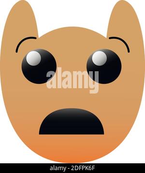 Isolated Kawaii Scared Face Cartoon Vector Design Stock Vector -  Illustration of cute, facial: 169338464