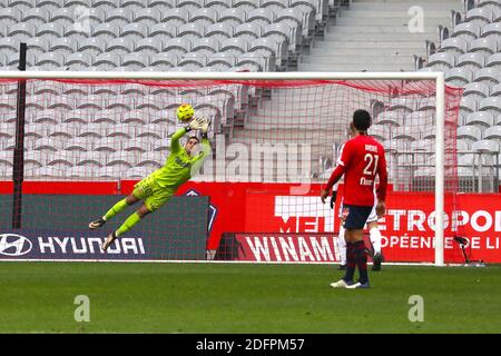 Goalkeeper AS Monaco Vito Mannone during the French championship Ligue 1 football match between Lille OSC and AS Monaco on December 6, 2020 at Pierre Mauroy stadium in Villeneuve-d&#039;Ascq, France - Photo Laurent Sanson / LS Medianord / DPPI / LM Stock Photo