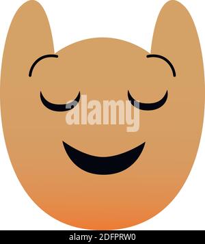 Funny owl face of a set with big eyes. Peaceful Kawaii Emoji. Icons with a beautiful gradient. EPS 10. Stock Vector