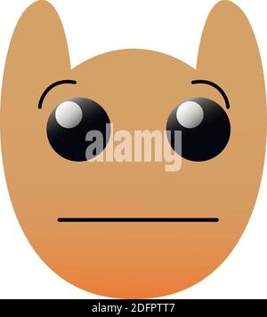 Funny owl face of a set with big eyes. Poker Face Kawaii Emoji. Icons with a beautiful gradient. EPS 10. Stock Vector