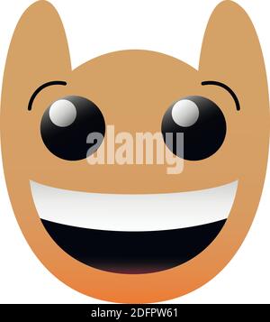 Emoticon owl of a set laughing isolated on white. EPS 10 Stock Vector