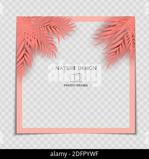 Valentines Day and Love Background Photo Frame Template for post in Social Network. Vector Illustration Stock Vector